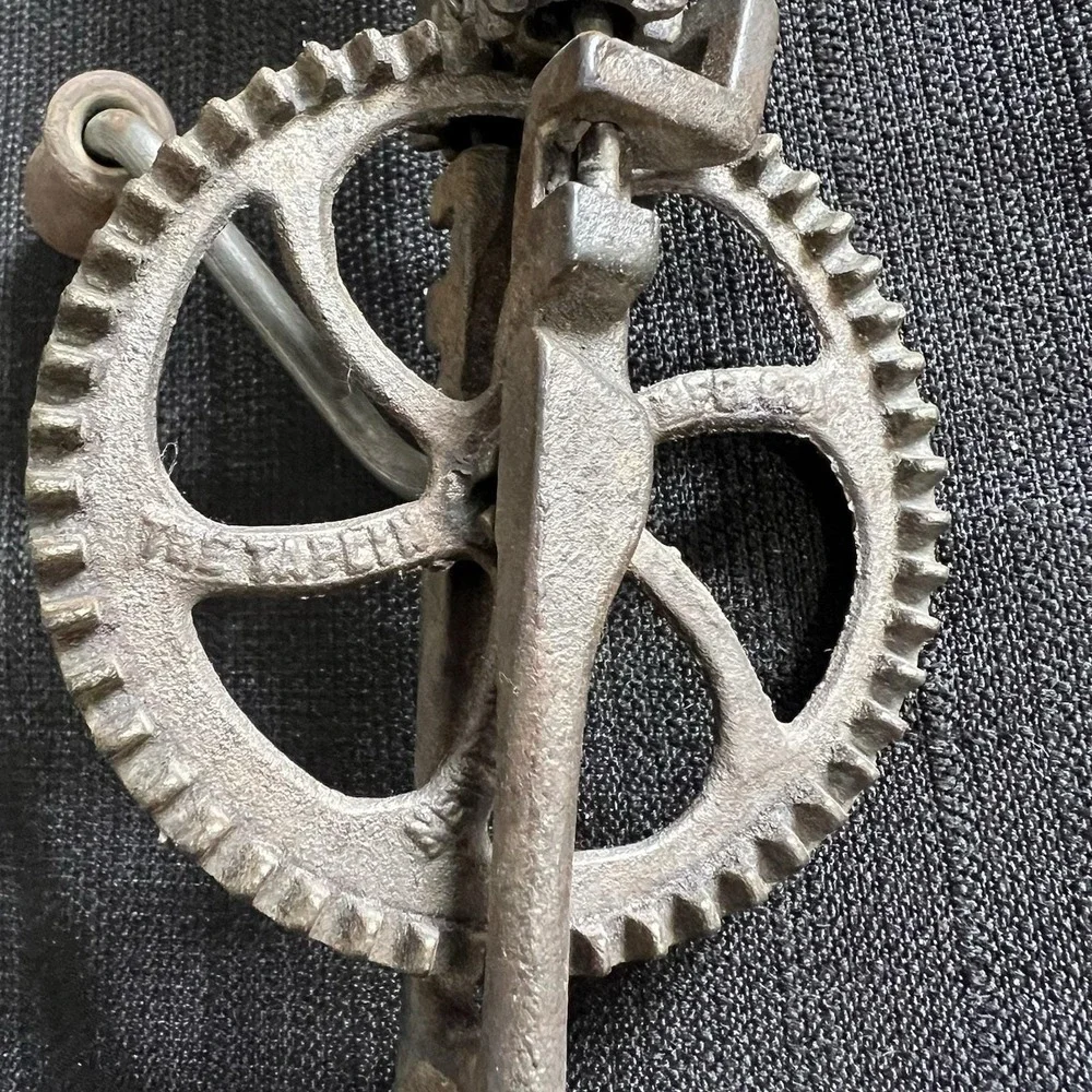 Antique Taplin Mfg Co Wood Hand Crank Egg Beater Farmhouse Primitive Cottagecore